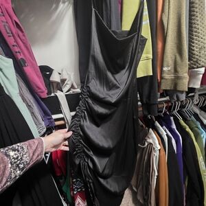 Elegant Black Ruched Dress